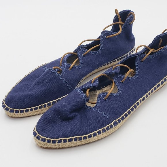 New - Tory Burch Canvas Laced Flats SIZE 7.5 - Picture 2 of 6